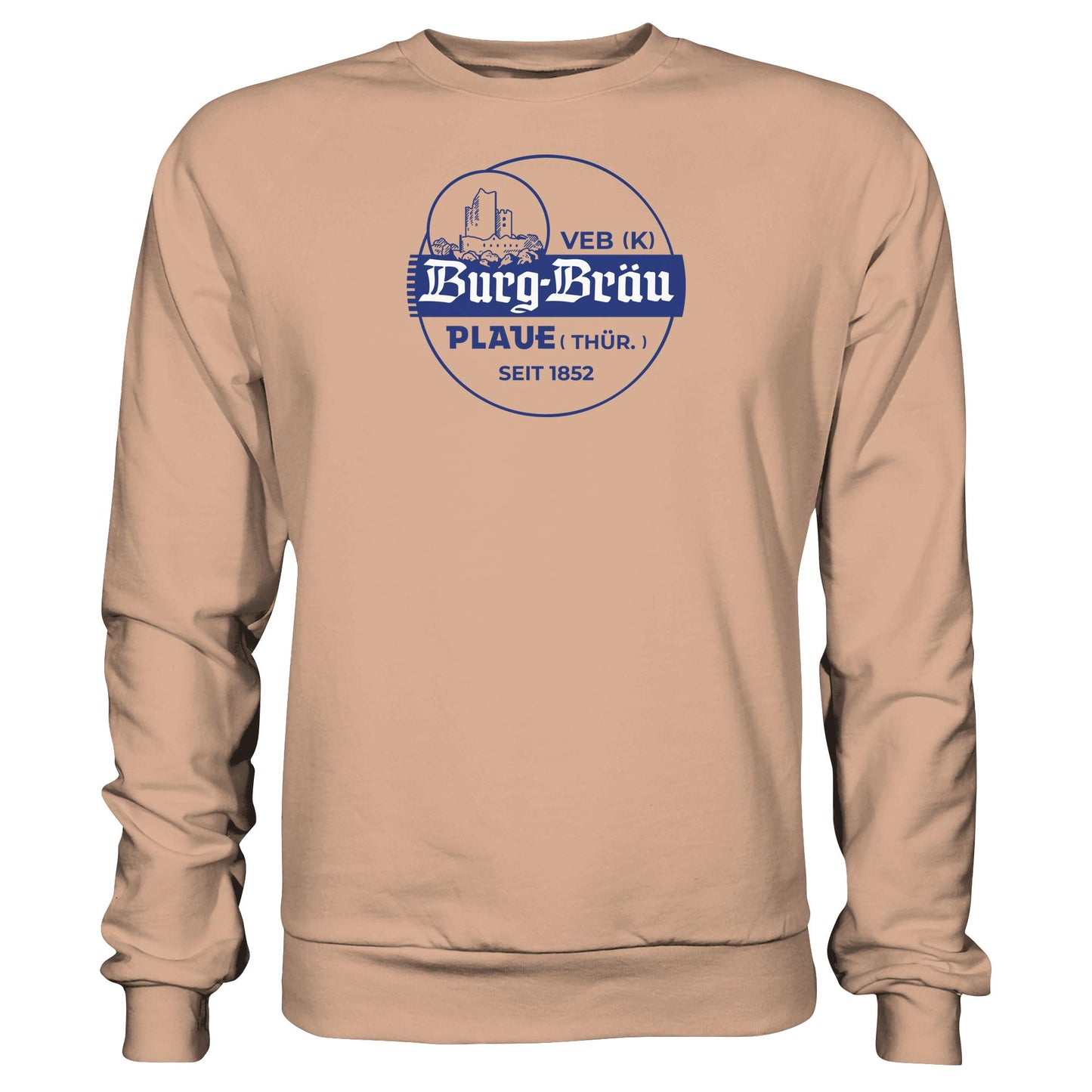 DDR Ostalgie Pullover Unisex • VEB BURG-BRÄU PLAUE BIERE