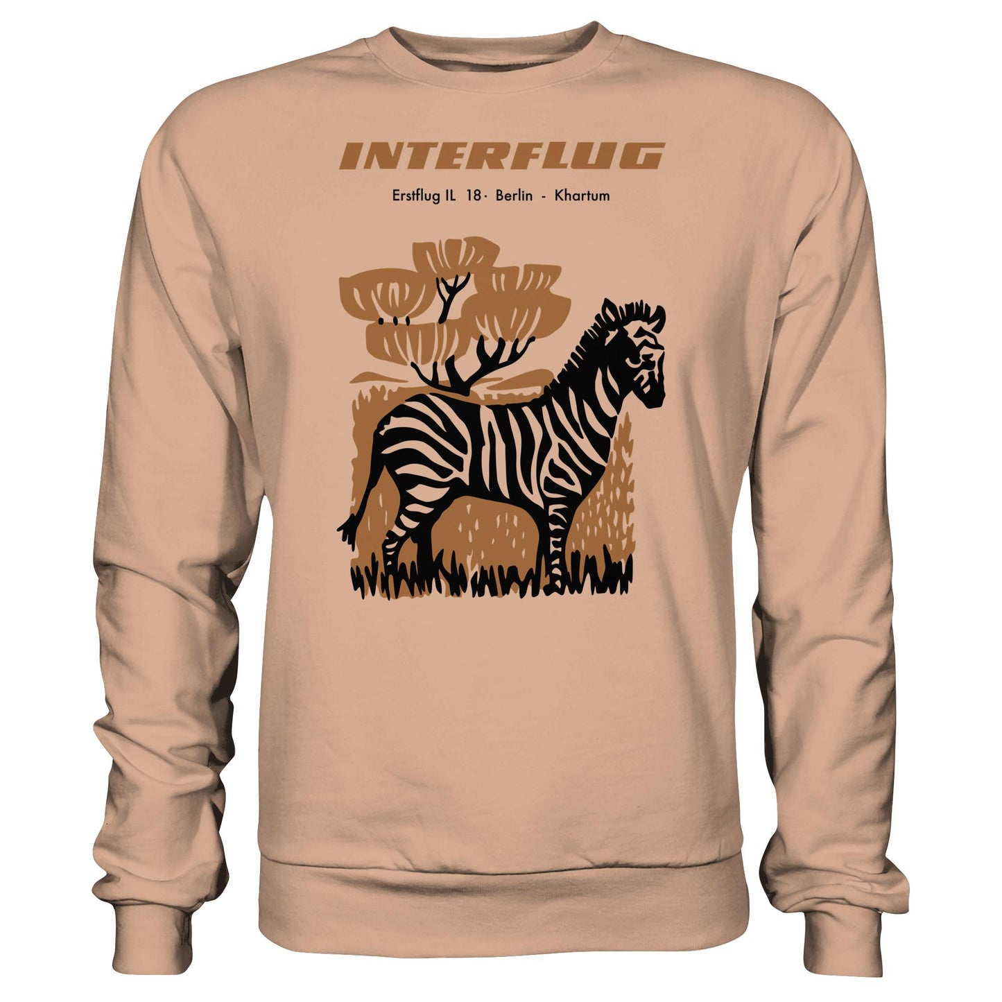 DDR Ostalgie Pullover Unisex • INTERFLUG BERLIN - KHARTUM (ORIGINAL SONDERSTEMPEL)