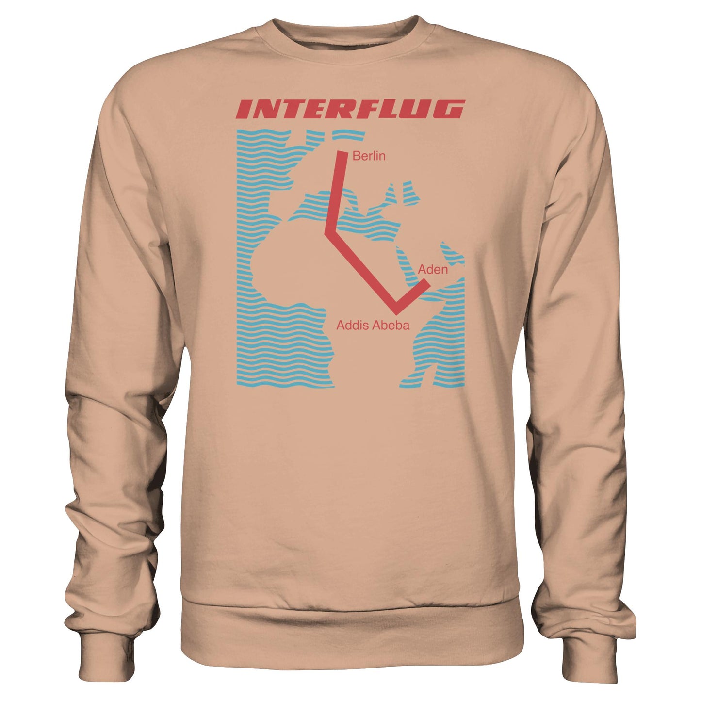 DDR Ostalgie Pullover Unisex • INTERFLUG BERLIN - ADDIS ABEBA (ORIGINAL SONDERSTEMPEL)