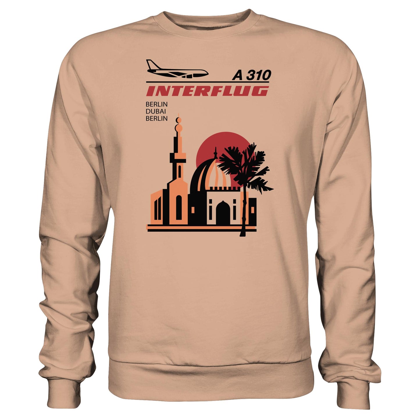 DDR Ostalgie Pullover Unisex • INTERFLUG BERLIN - DUBAI (ORIGINAL SONDERSTEMPEL)