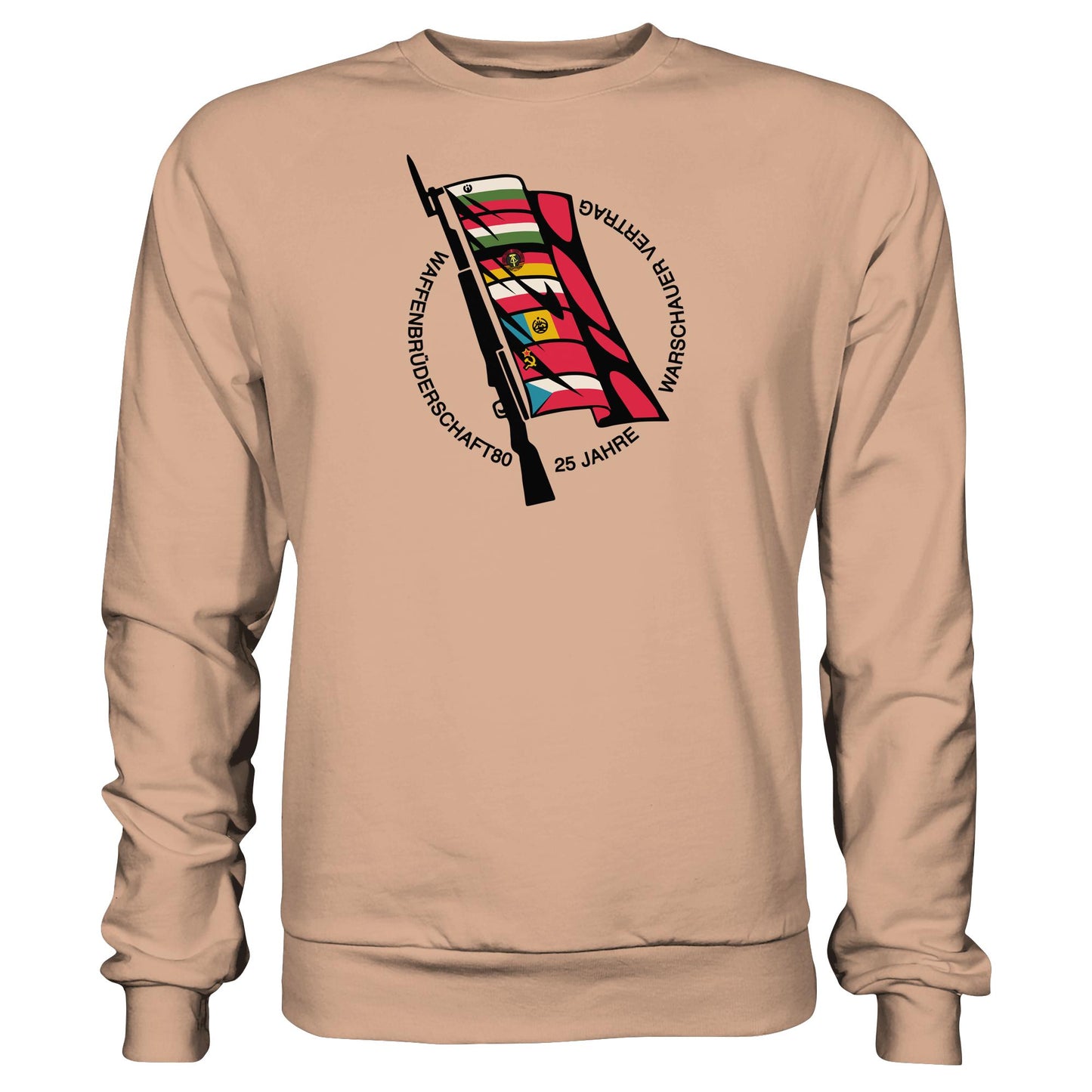 DDR Ostalgie Pullover Unisex • WAFFENBRÜDERSCHAFT80 - 25 JAHRE WARSCHAUER VERTRAG (NVA)