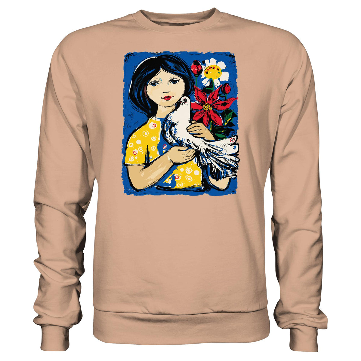 DDR Ostalgie Pullover Unisex • WALTER WOMACKA - MÄDCHEN MIT FRIEDENSTAUBE