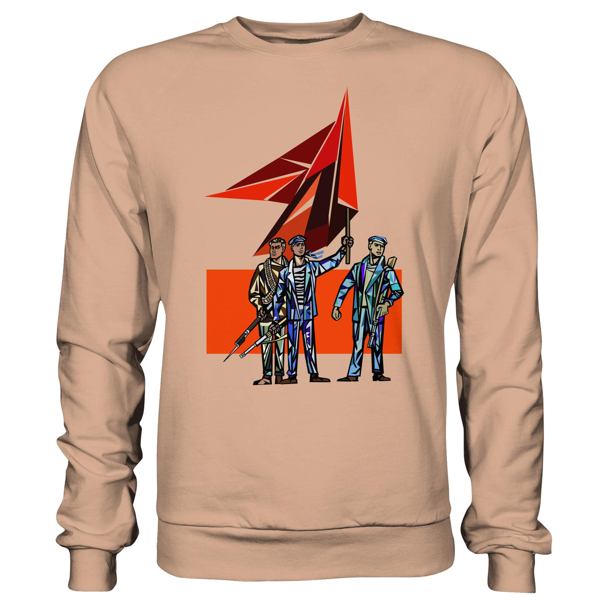 DDR Ostalgie Kapuze / Hoodie Unisex • WALTER WOMACKA - BEWAFFNETE ARBEITER (STAATSRATSGEBÄUDE, Aus der Geschichte der Deutschen Arbeiterbewegung, 1964)