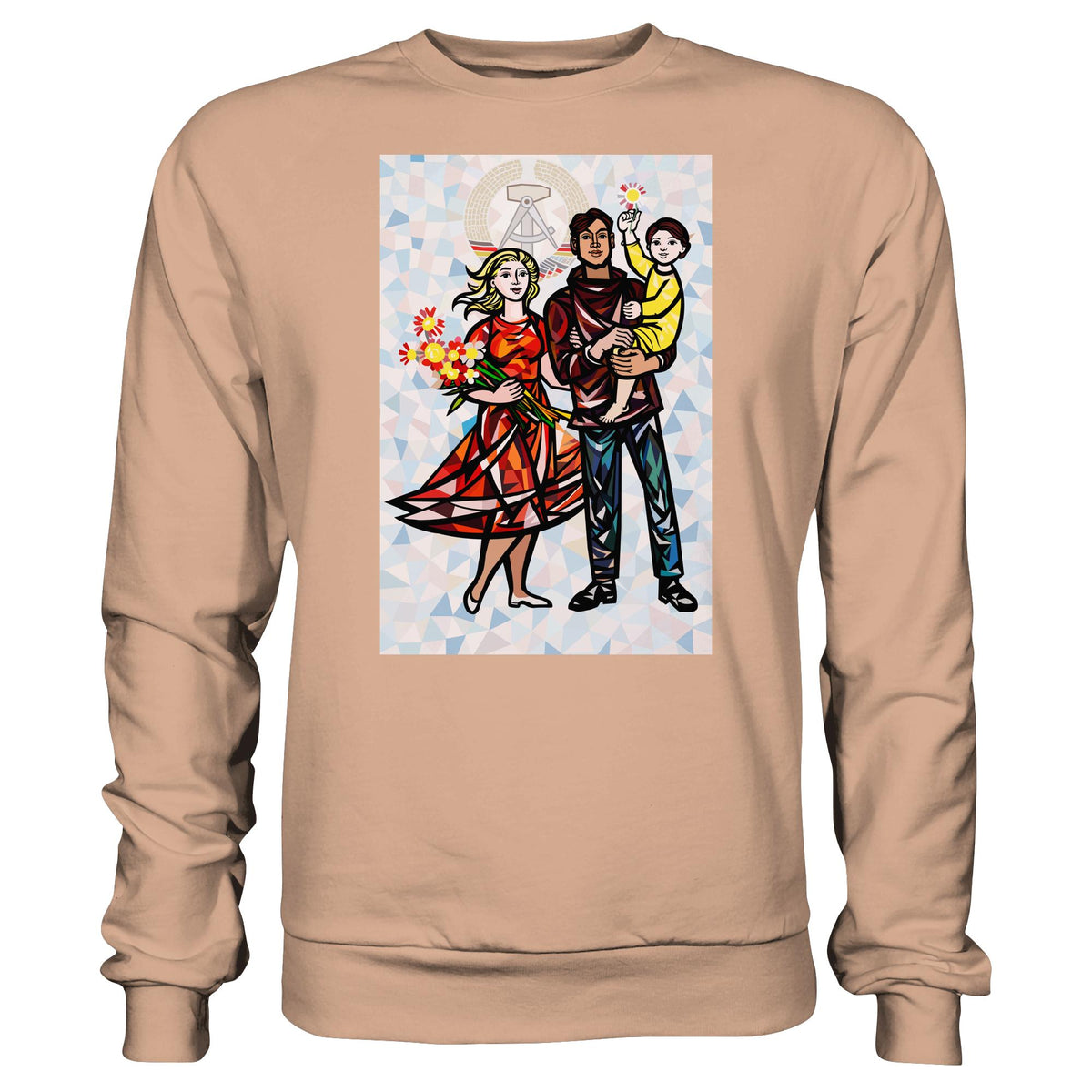 DDR Ostalgie Pullover Unisex • WALTER WOMACKA - UNSERE FAMILIE mit Hintergrund (STAATSRATSGEBÄUDE, Aus der Geschichte der Deutschen Arbeiterbewegung, 1964)