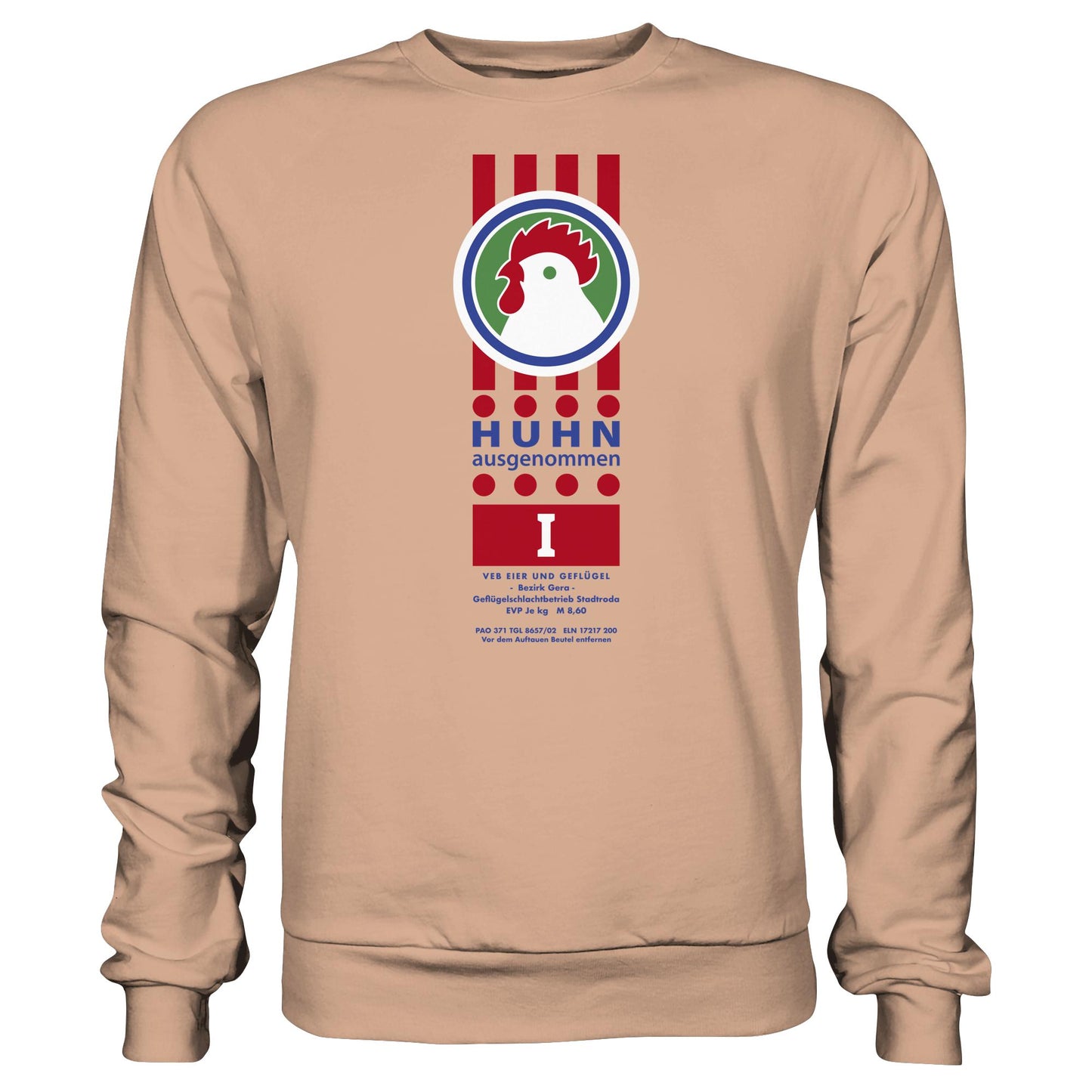 DDR Ostalgie Pullover Unisex • HUHN AUSGENOMMEN - VEB EIER UND GEFLÜGEL GERA
