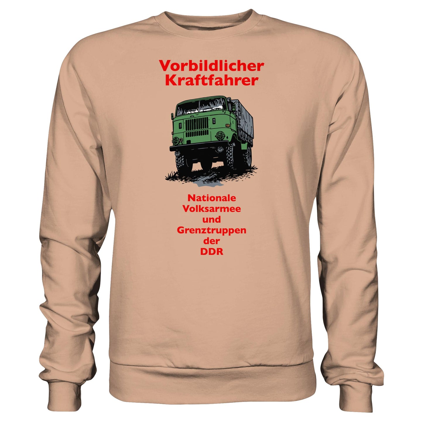 DDR Ostalgie Pullover Unisex • VORBILDLICHER KRAFTFAHRER, NVA (ORIGINAL WIMPELMOTIV)