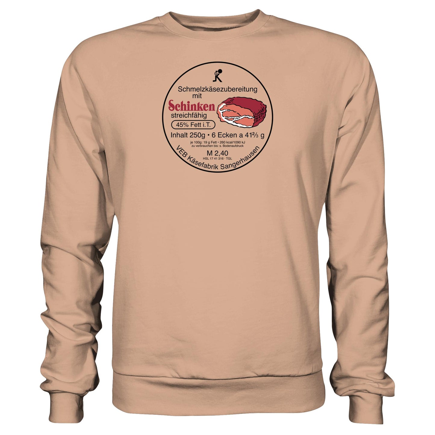 DDR Ostalgie Pullover Unisex • SCHMELZKÄSE MIT SCHINKEN - VEB KÄSEFABRIK SANGERHAUSEN