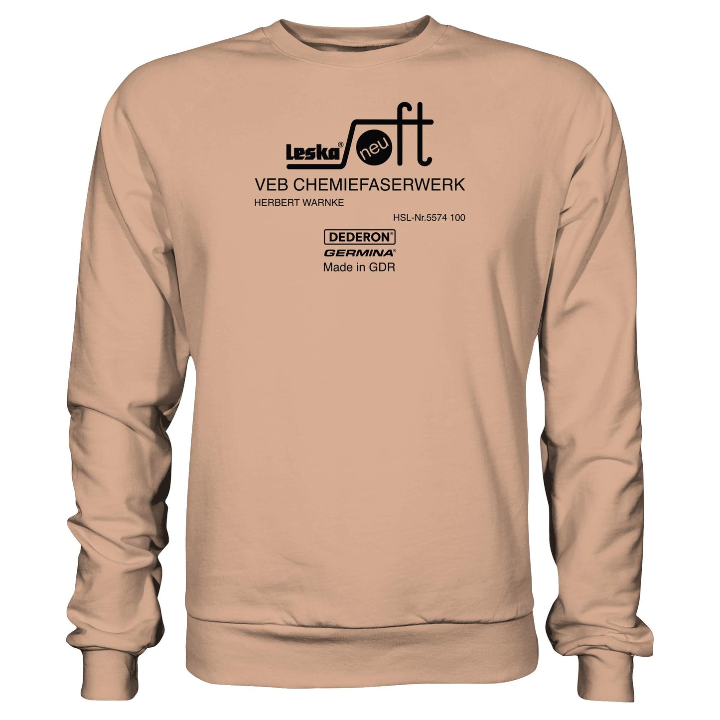 DDR Ostalgie Pullover Unisex • LESKA VEB CHEMIEFASERWERK HERBERT WARNKE - DEDERON, GERMINA
