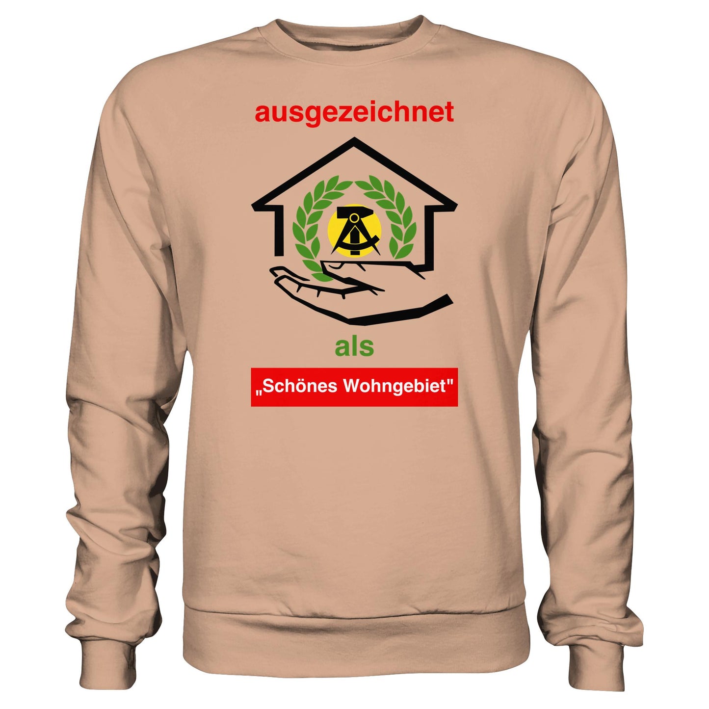 DDR Ostalgie Pullover Unisex • AUSZEICHNUNG SCHÖNES WOHNGEBIET (ORIGINAL SCHILD)