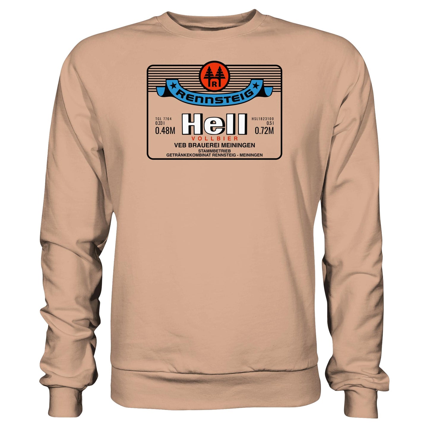 DDR Ostalgie Pullover Unisex • RENNSTEIG HELL - VEB BRAUEREI MEININGEN