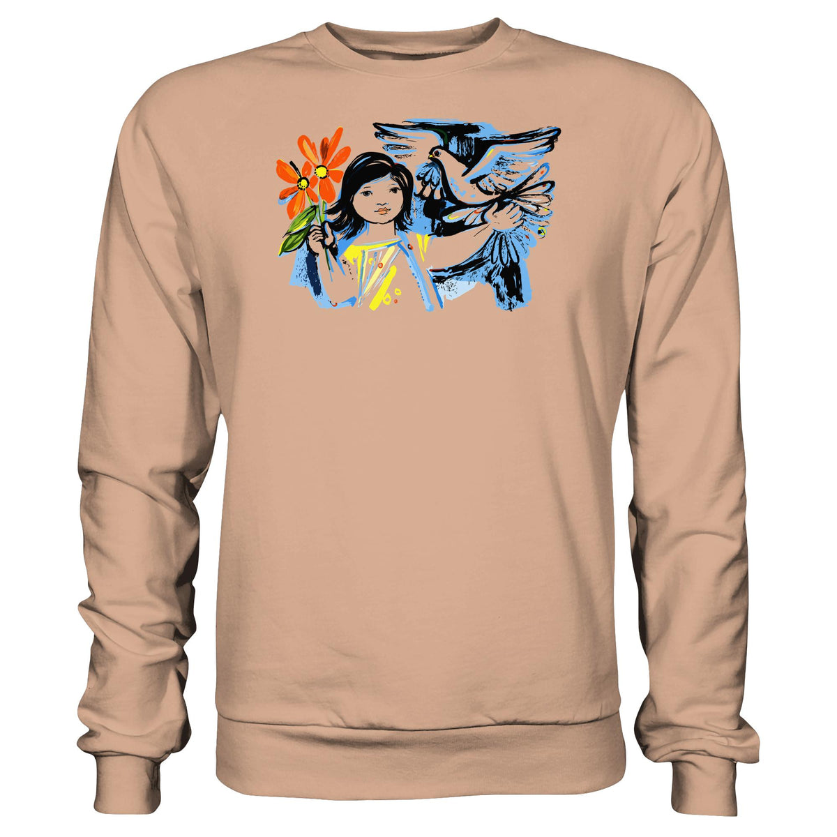 DDR Ostalgie Pullover Unisex • WALTER WOMACKA - MÄDCHEN MIT FRIEDENSTAUBE (1963)