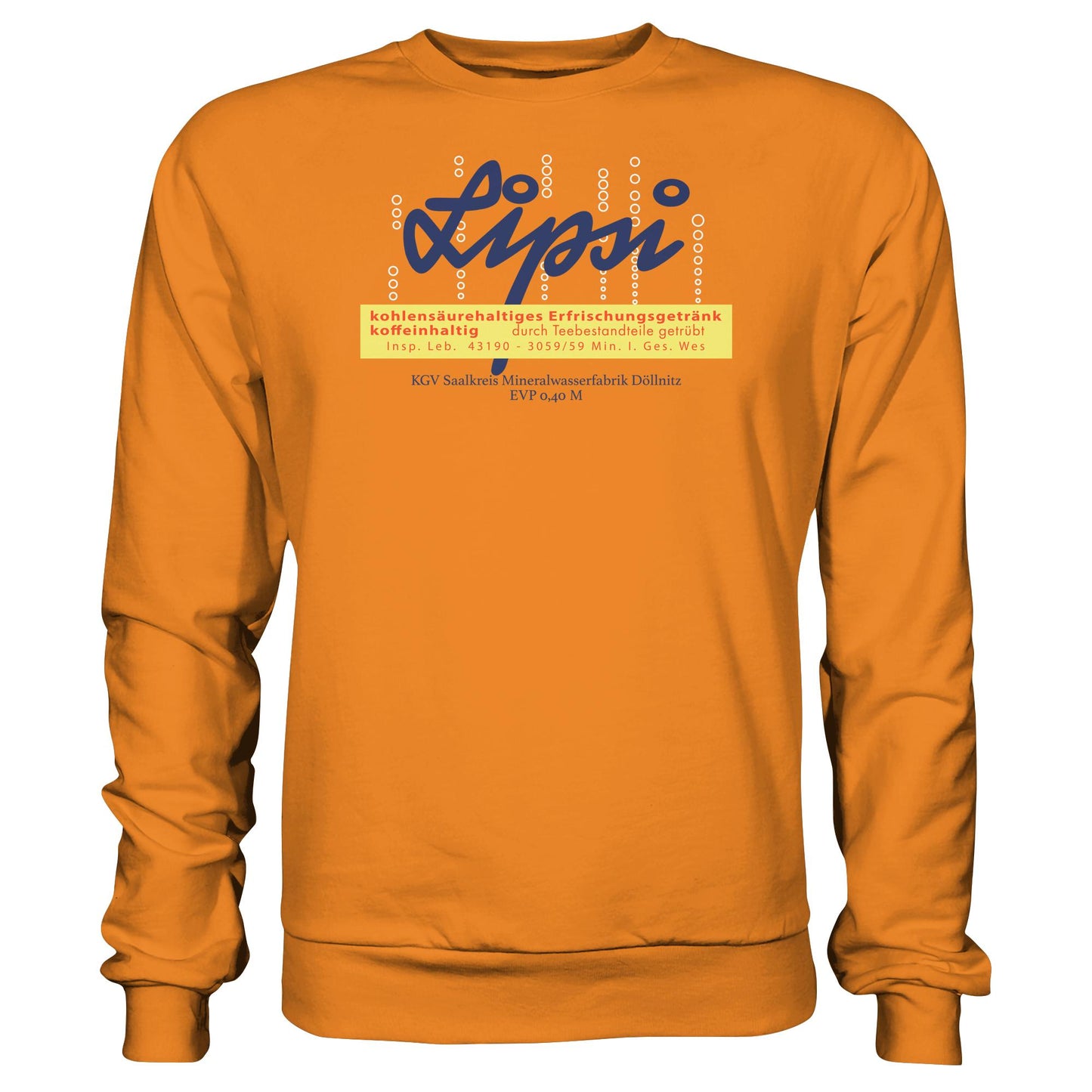 DDR Ostalgie Pullover Unisex • LIPSI ERFRISCHUNGSGETRÄNK - MINERALWASSERFABRIK DÖLLNITZ