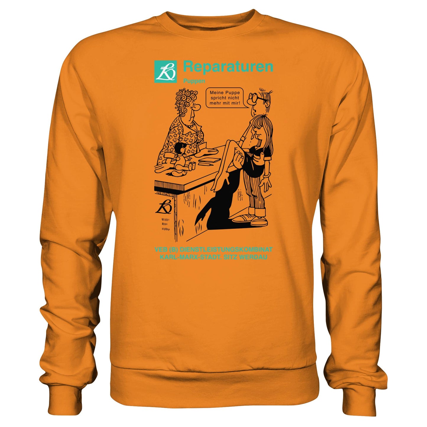 DDR Ostalgie Pullover Unisex • VEB REPARATUREN, PUPPEN, WERDAU - KARL-MARX-STADT (ORIGINAL POSTER)