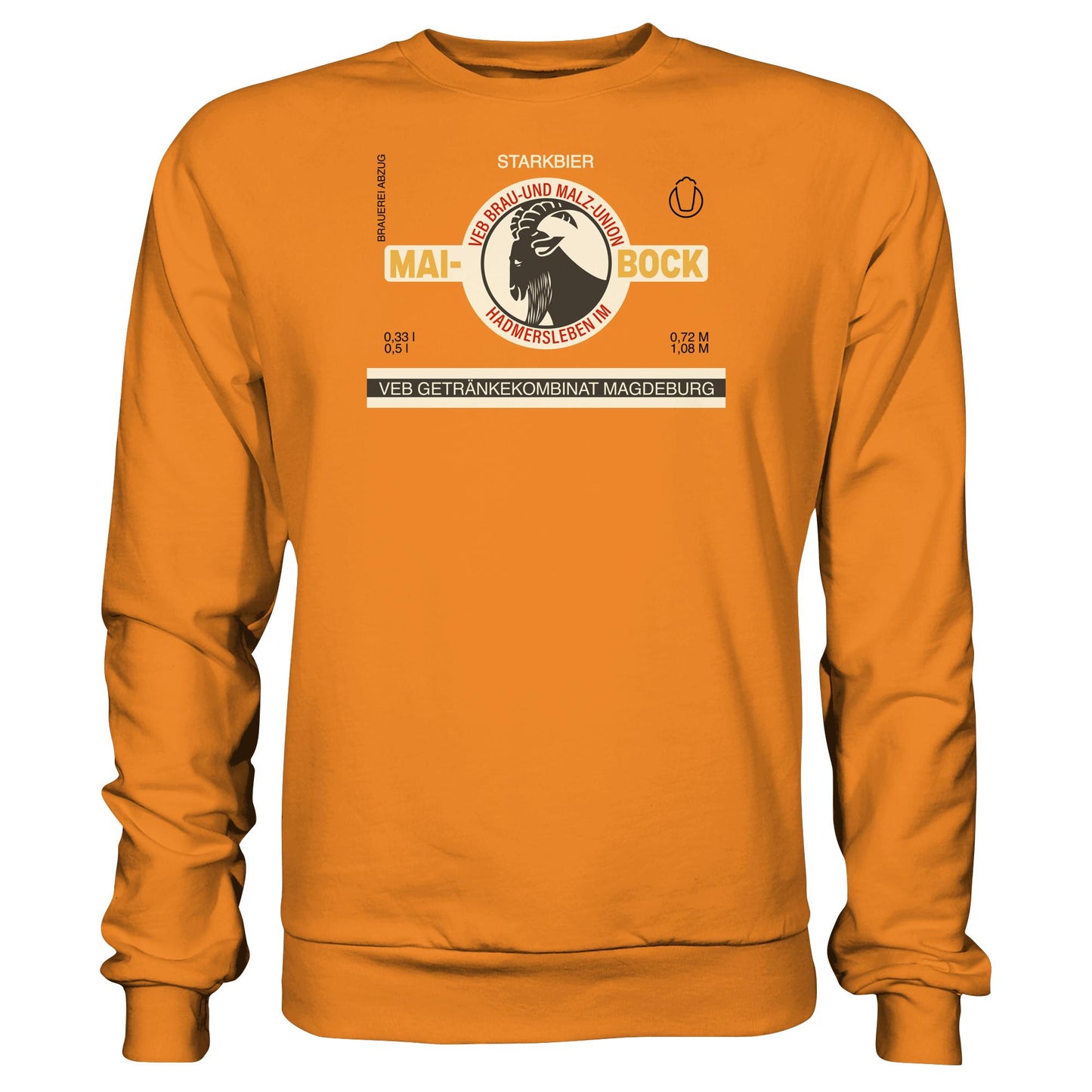 DDR Ostalgie Pullover Unisex • VEB GETRÄNKEKOMBINAT MAGDEBURG - MAIBOCK, VEB BRAU- UND MALZUNION HADMERSLEBEN