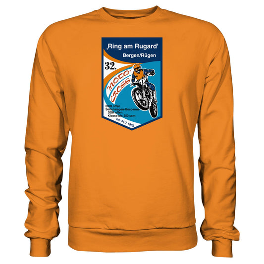 DDR Ostalgie Pullover Unisex • RING AM RUGARD, RÜGEN 32. MOTO-CROSS-RENNEN 1988 (ORIGINAL-WIMPEL)