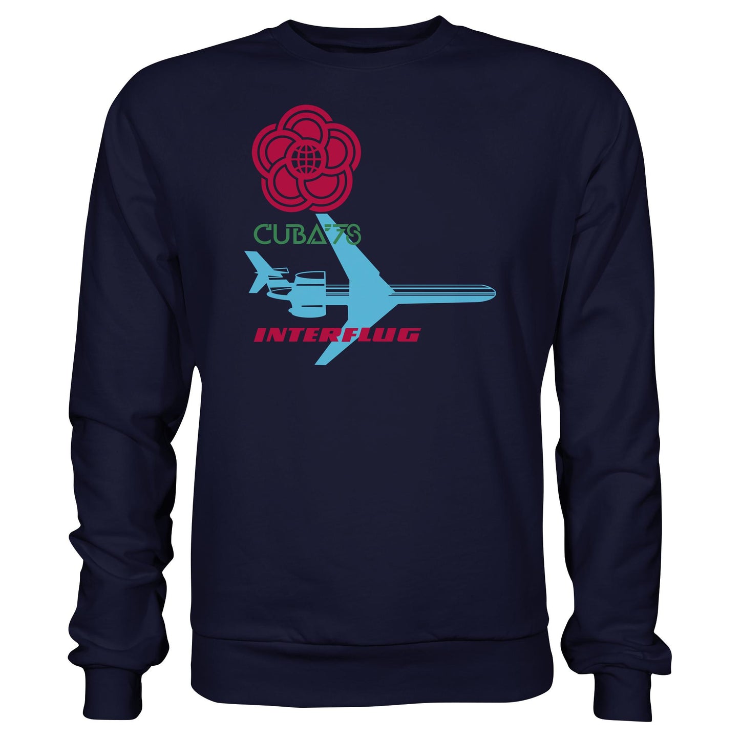 DDR Ostalgie Pullover Unisex • INTERFLUG BERLIN - CUBA WELTFESTSPIELE 1978 (ORIGINAL SONDERSTEMPEL)