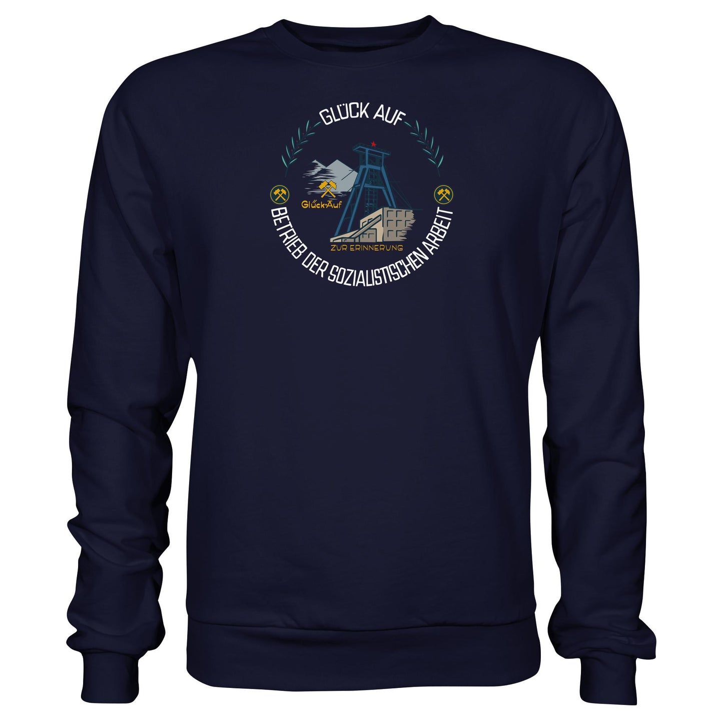 DDR Ostalgie Pullover Unisex • WISMUT - GLÜCK AUF