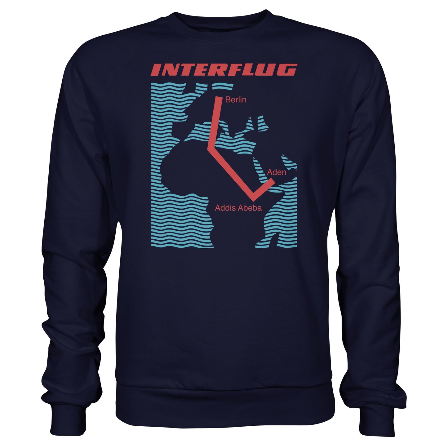 DDR Ostalgie Pullover Unisex • INTERFLUG BERLIN - ADDIS ABEBA (ORIGINAL SONDERSTEMPEL)