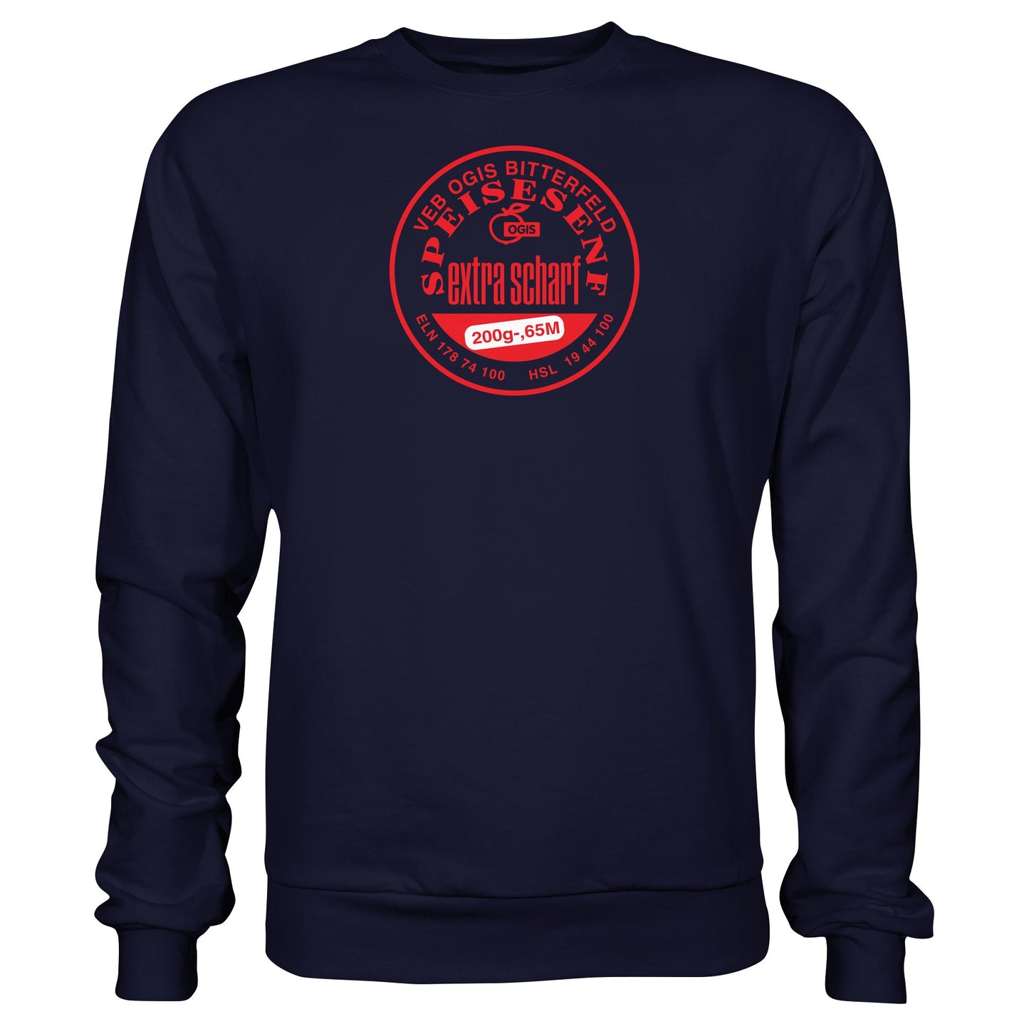 DDR Ostalgie Pullover Unisex • VEB OGIS BITTERFELD - SPEISESENF EXTRASCHARF