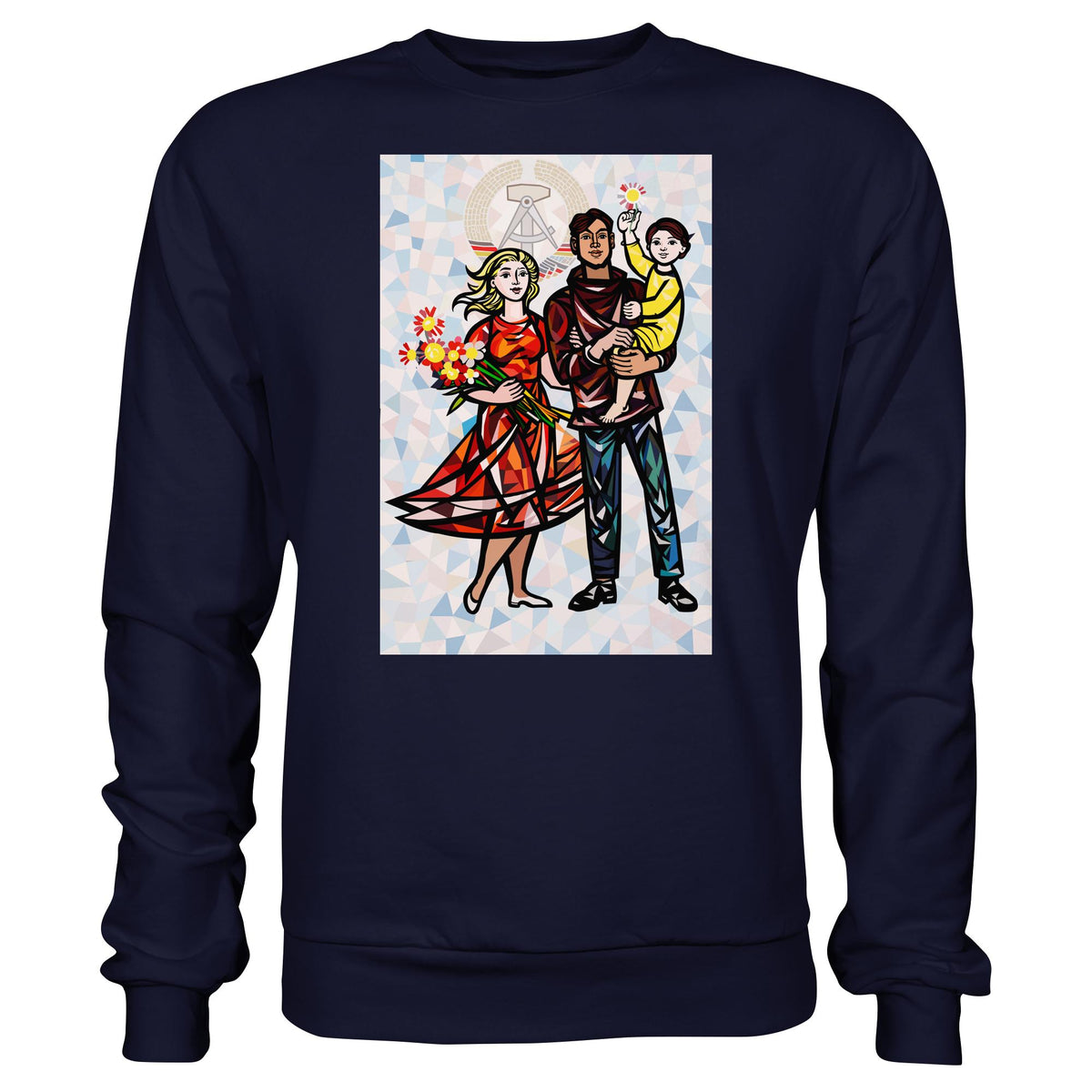 DDR Ostalgie Pullover Unisex • WALTER WOMACKA - UNSERE FAMILIE mit Hintergrund (STAATSRATSGEBÄUDE, Aus der Geschichte der Deutschen Arbeiterbewegung, 1964)
