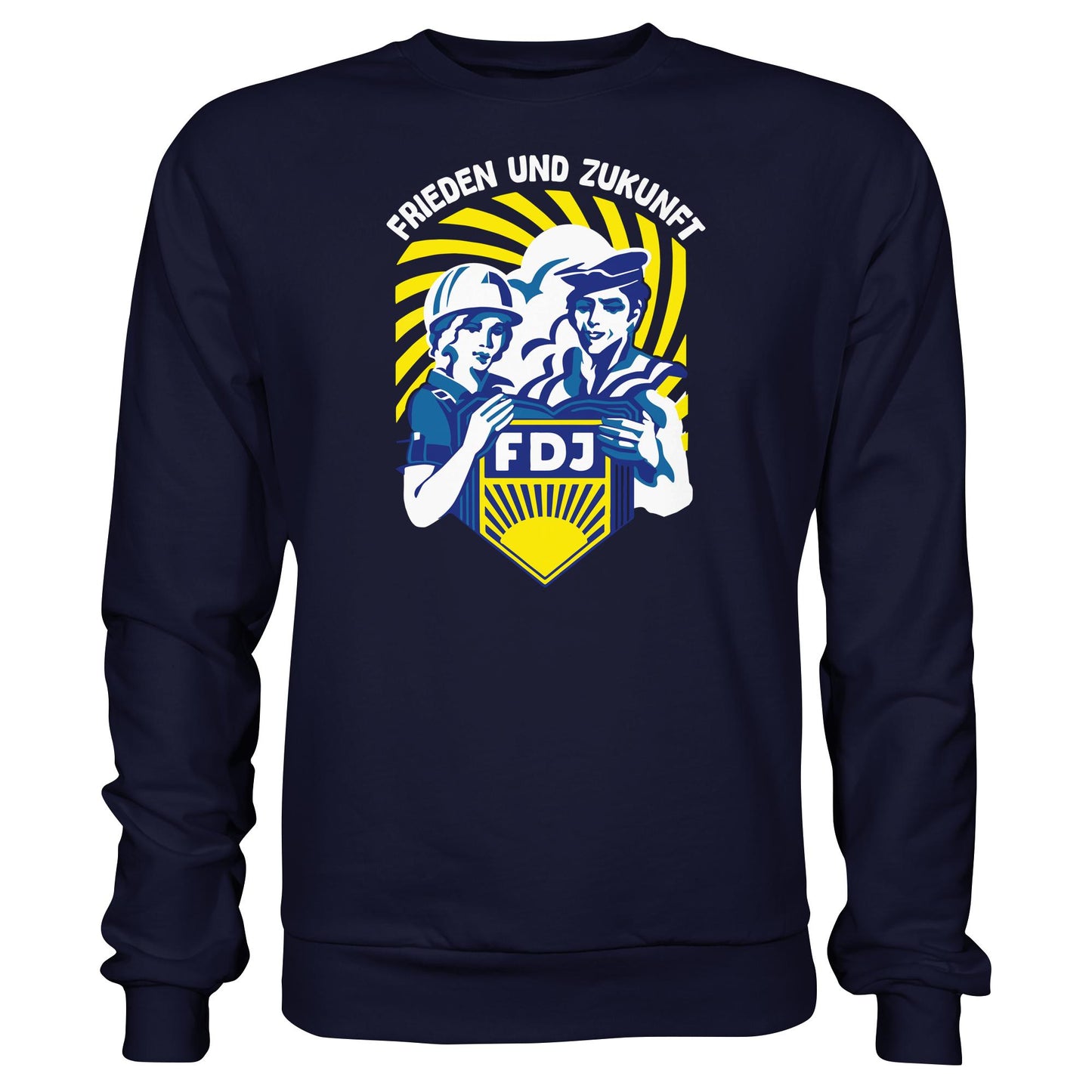 DDR Ostalgie Pullover Unisex • FDJ - FRIEDEN UND ZUKUNFT (ORIGINAL WIMPEL)