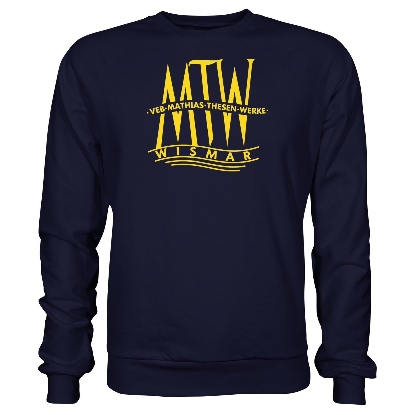 DDR Ostalgie Pullover Unisex • MATHIAS-THESEN-WERKE WISMAR (LOGO 1946)
