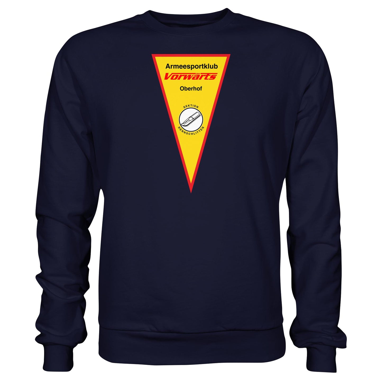 DDR Ostalgie Pullover Unisex • ARMEESPORTKLUB VORWÄRTS OBERHOF - RENNSCHLITTEN