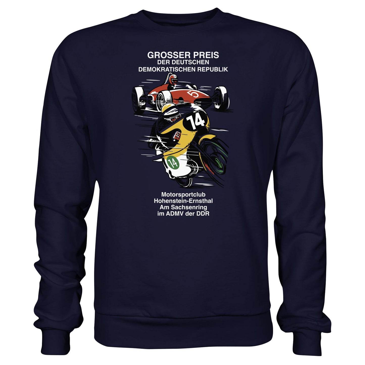 DDR Ostalgie Pullover Unisex • MOTORSPORT HOHENSTEIN-ERNSTHAL - GROSSER PREIS DER DDR