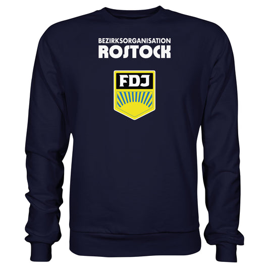 DDR Ostalgie Pullover Unisex • BEZIRKSORGANISATION ROSTOCK (ORIGINAL-WIMPEL)