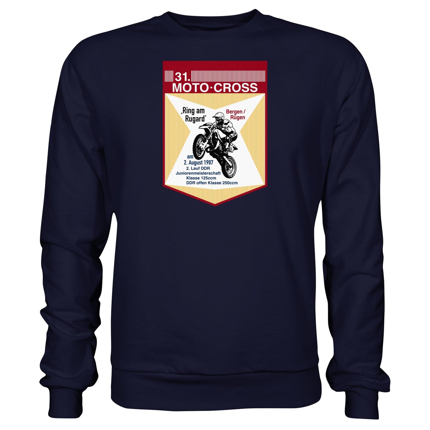 DDR Ostalgie Pullover Unisex • 31. MOTO-CROSS DDR-MEISTERSCHAFT - 1987 BERGEN RÜGEN