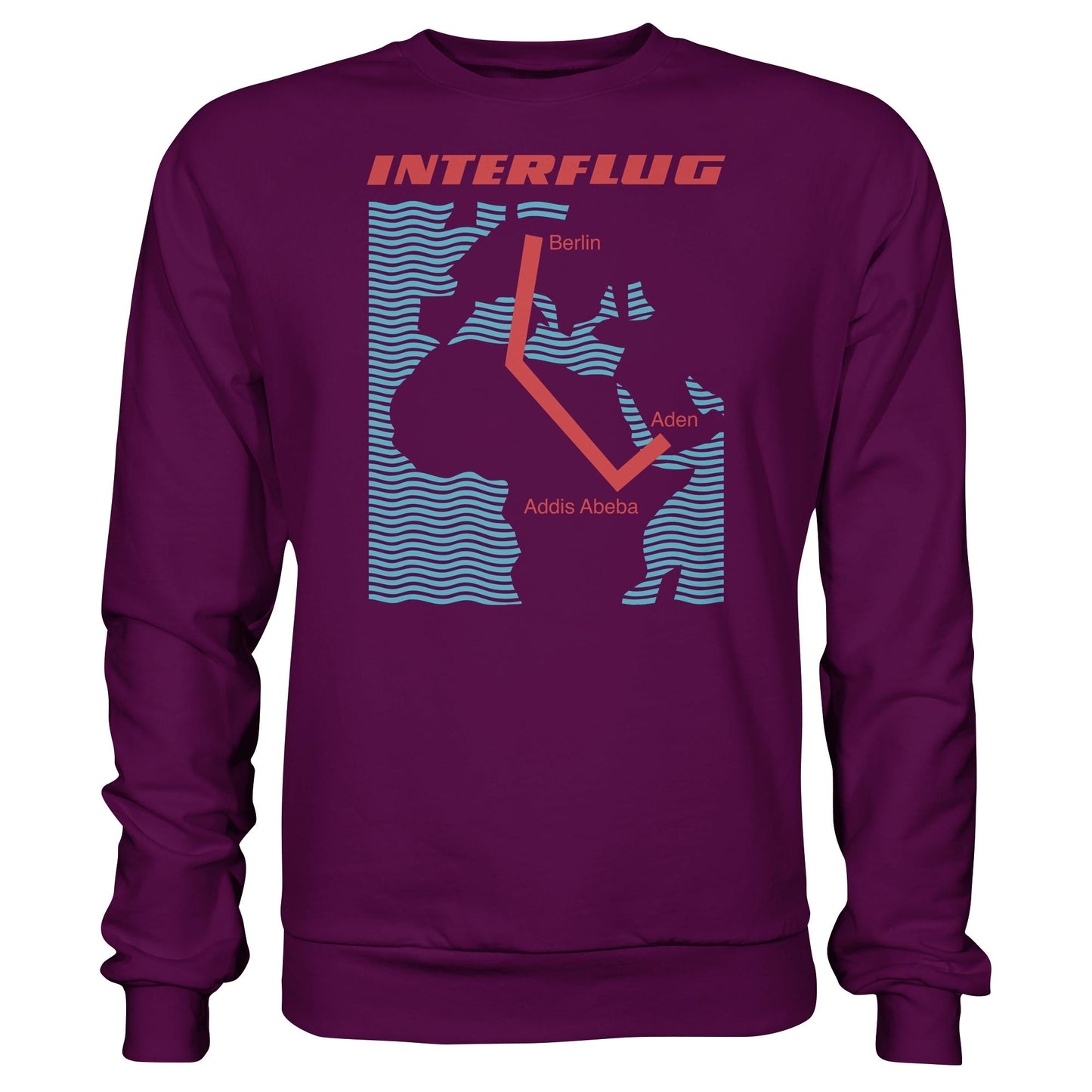 DDR Ostalgie Pullover Unisex • INTERFLUG BERLIN - ADDIS ABEBA (ORIGINAL SONDERSTEMPEL)