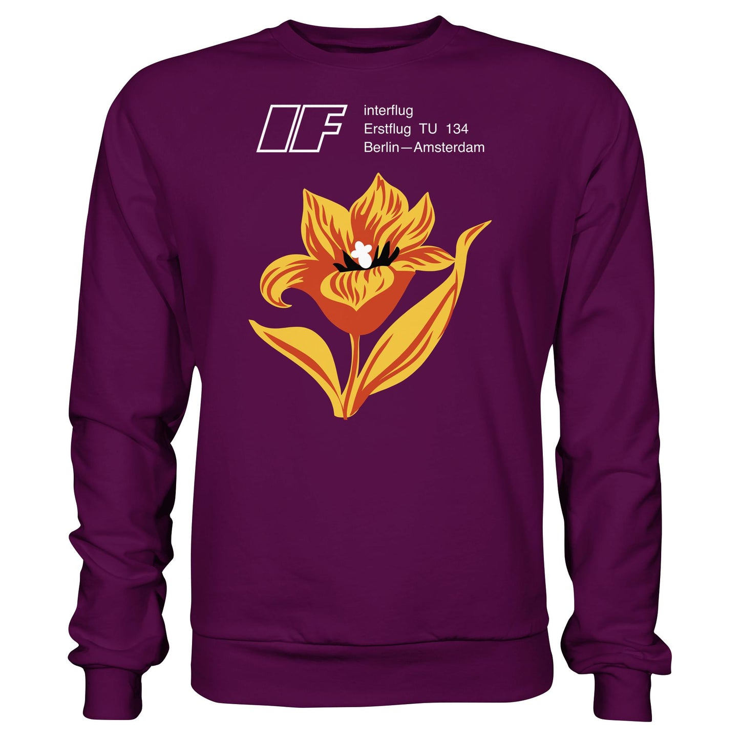 DDR Ostalgie Pullover Unisex • INTERFLUG BERLIN - AMSTERDAM (ORIGINAL SONDERSTEMPEL)