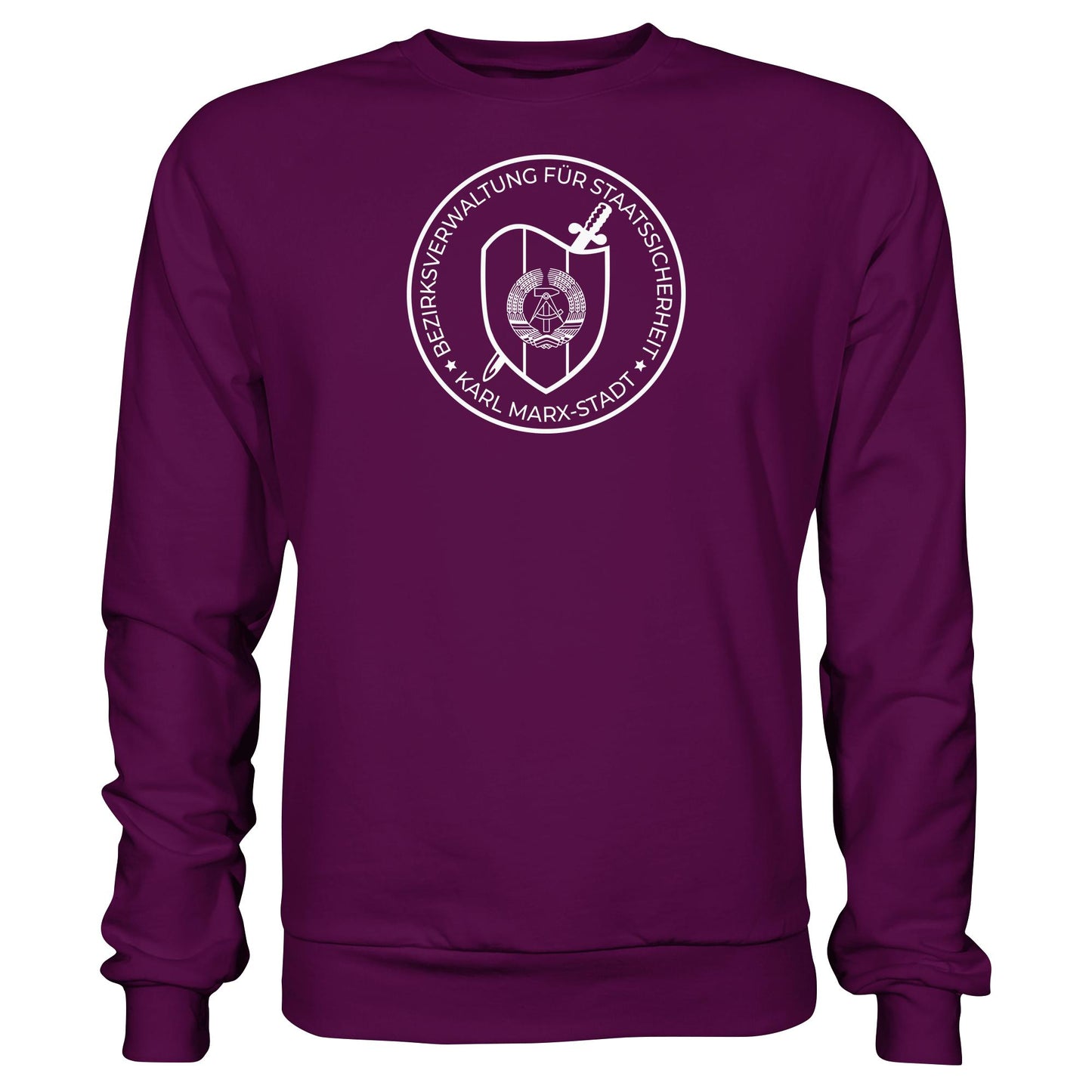 DDR Ostalgie Pullover Unisex • BEZIRKSVERWALTUNG STAATSSICHERHEIT KARL MARX STADT