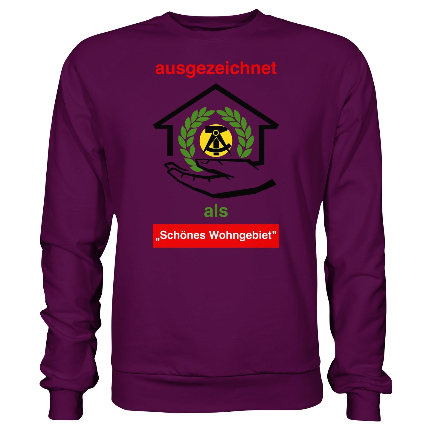 DDR Ostalgie Pullover Unisex • AUSZEICHNUNG SCHÖNES WOHNGEBIET (ORIGINAL SCHILD)