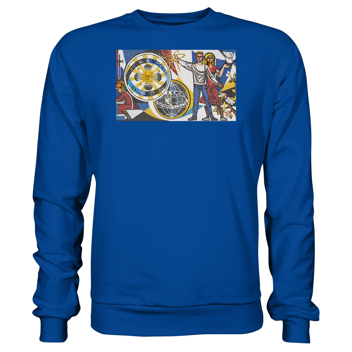 DDR Ostalgie Pullover Unisex • WALTER WOMACKA - JUNGES PAAR MIT FRIEDENSTAUBE (MOSAIK HAUS DES LEHRERS, 1964)