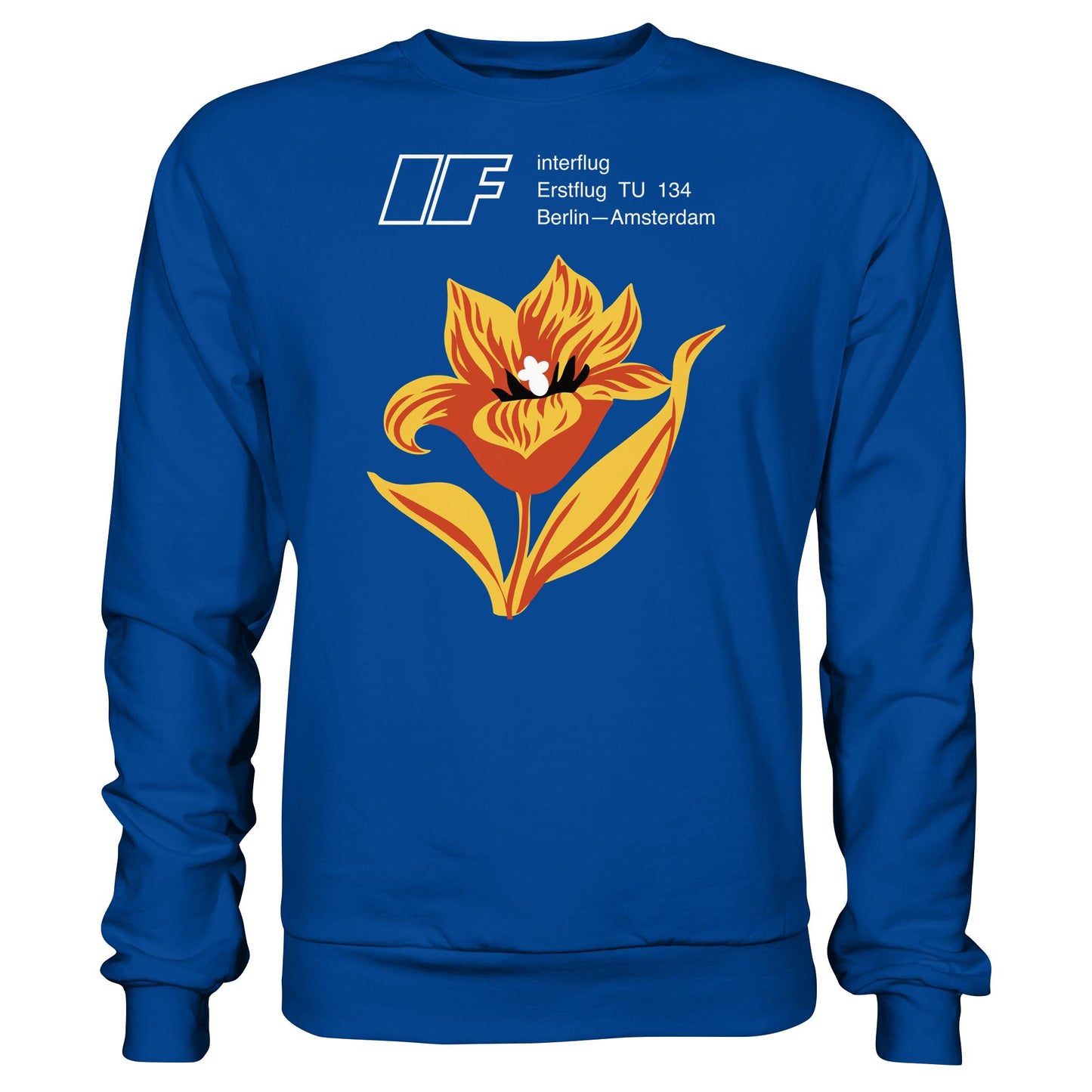 DDR Ostalgie Pullover Unisex • INTERFLUG BERLIN - AMSTERDAM (ORIGINAL SONDERSTEMPEL)