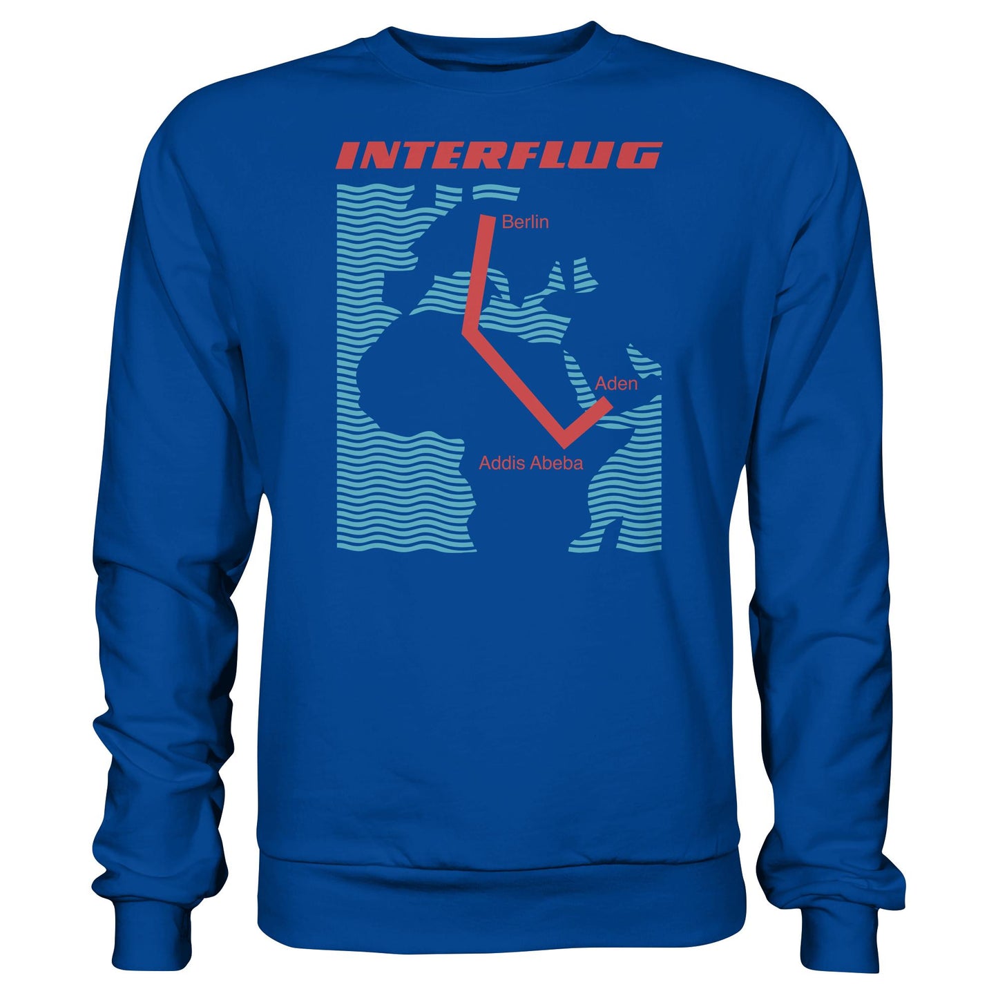 DDR Ostalgie Pullover Unisex • INTERFLUG BERLIN - ADDIS ABEBA (ORIGINAL SONDERSTEMPEL)