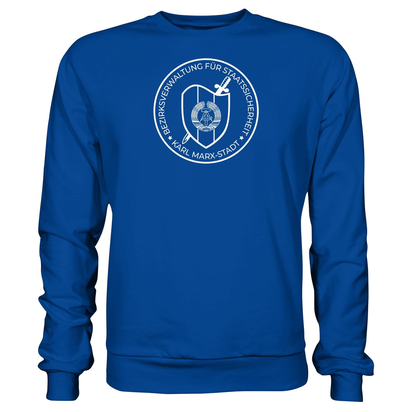 DDR Ostalgie Pullover Unisex • BEZIRKSVERWALTUNG STAATSSICHERHEIT KARL MARX STADT