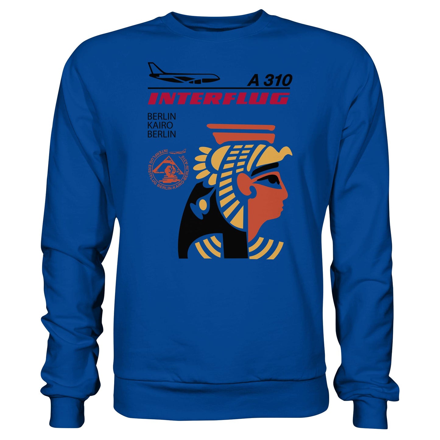 DDR Ostalgie Pullover Unisex • INTERFLUG BERLIN - KAIRO (ORIGINAL SONDERSTEMPEL)