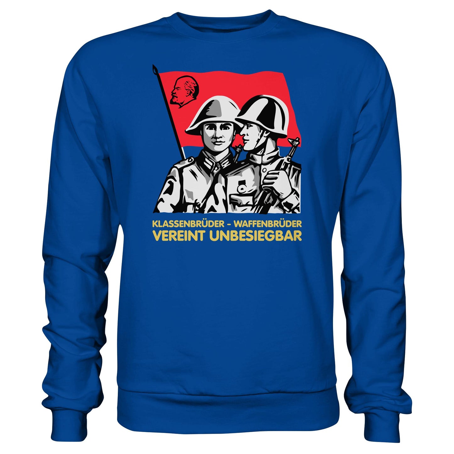 DDR Ostalgie Pullover Unisex • KLASSENBRÜDER WAFFENBRÜDER - VEREINT UNBESIEGBAR (NVA)