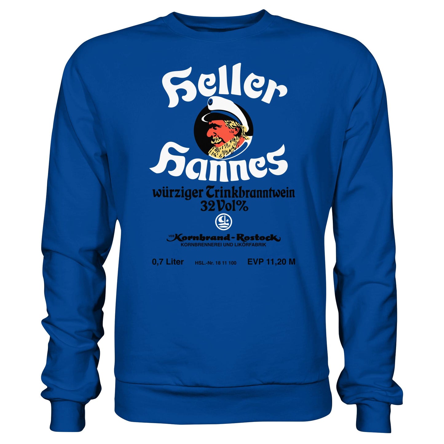 DDR Ostalgie Pullover Unisex • HELLER HANNES - TRINKBRANNTWEIN - VEB KORNBRANDT ROSTOCK