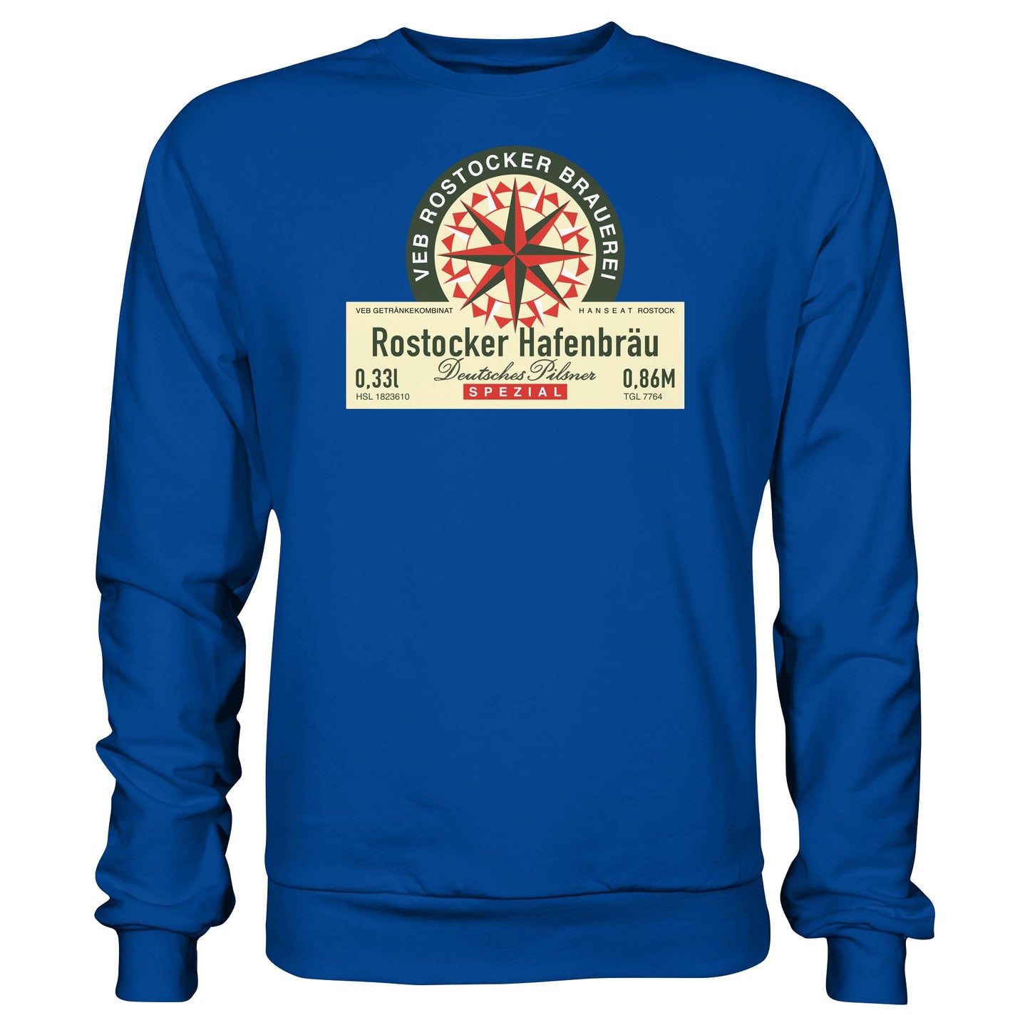 DDR Ostalgie Pullover Unisex • VEB GETRÄNKEKOMBINAT HANSEAT ROSTOCK - HAFENBRÄU