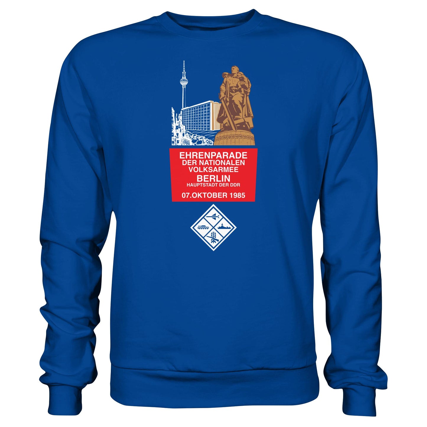 DDR Ostalgie Pullover Unisex • EHRENPARADE DER NVA, 1985 BERLIN (ORIGINALWIMPEL)
