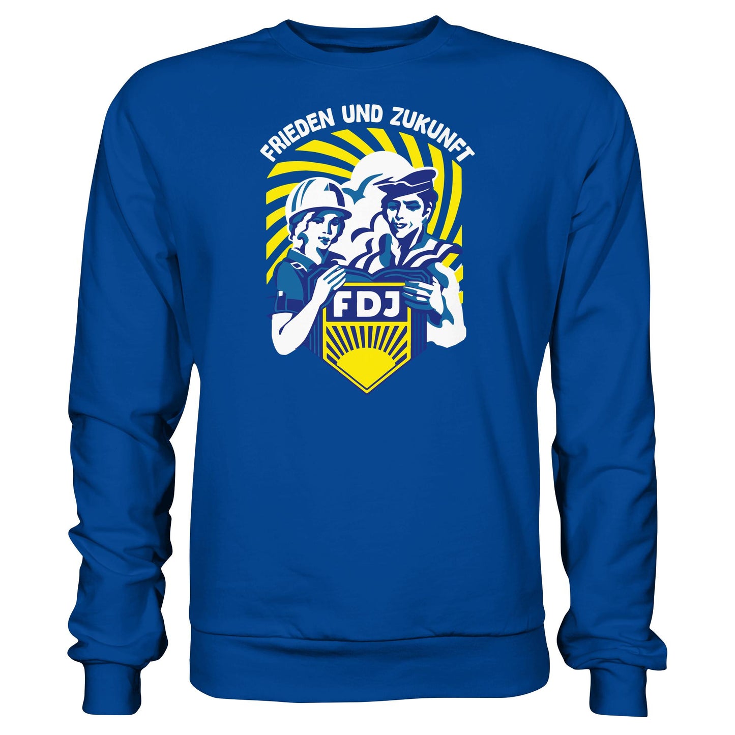 DDR Ostalgie Pullover Unisex • FDJ - FRIEDEN UND ZUKUNFT (ORIGINAL WIMPEL)