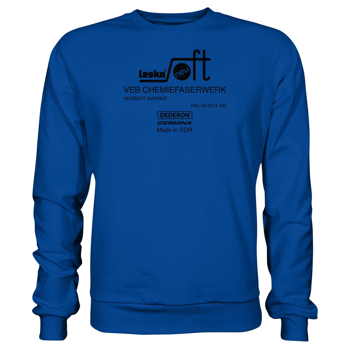 DDR Ostalgie Pullover Unisex • LESKA VEB CHEMIEFASERWERK HERBERT WARNKE - DEDERON, GERMINA