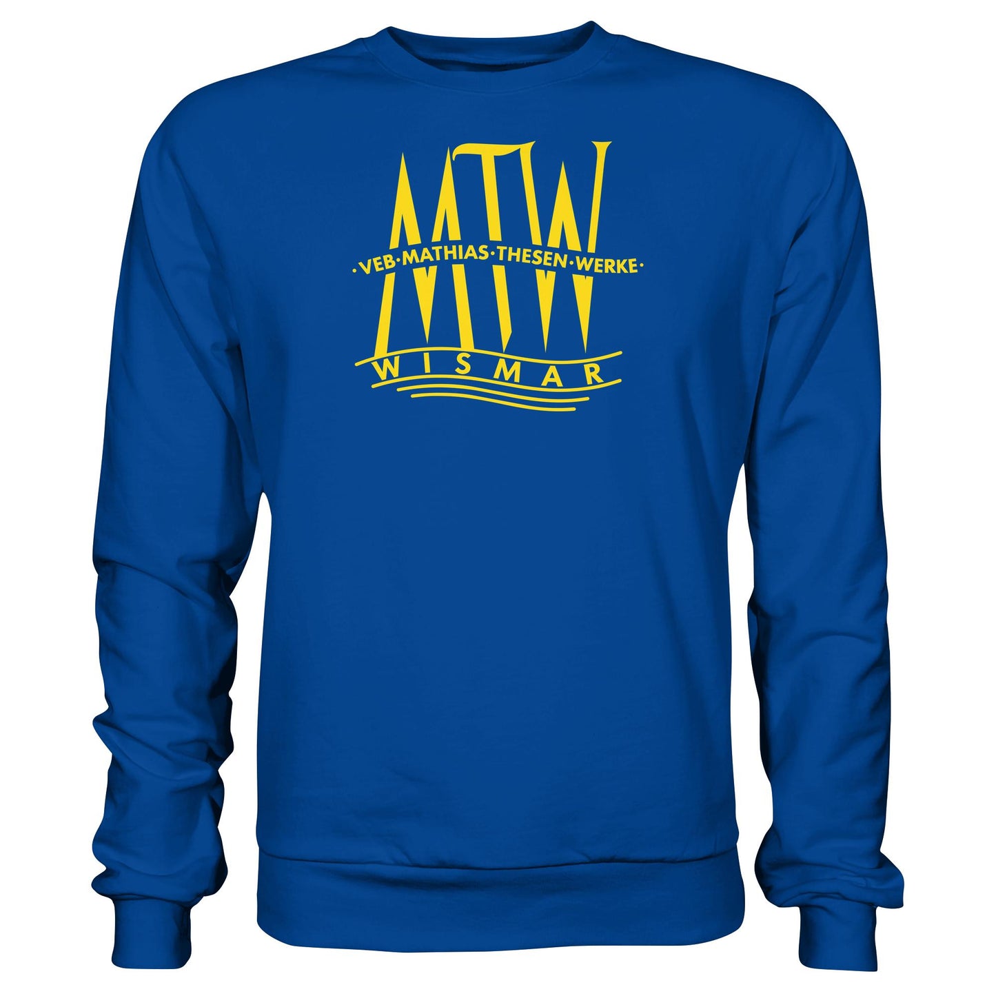 DDR Ostalgie Pullover Unisex • MATHIAS-THESEN-WERKE WISMAR (LOGO 1946)