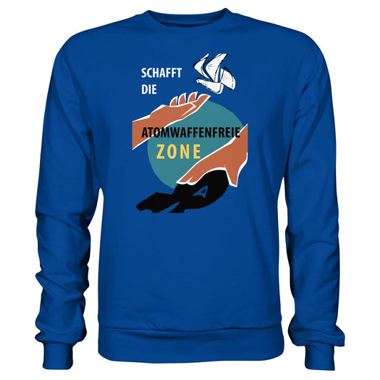 DDR Ostalgie Pullover Unisex • SCHAFFT DIE ATOMWAFFENFREIE ZONE (ORIGINAL-PLAKAT)