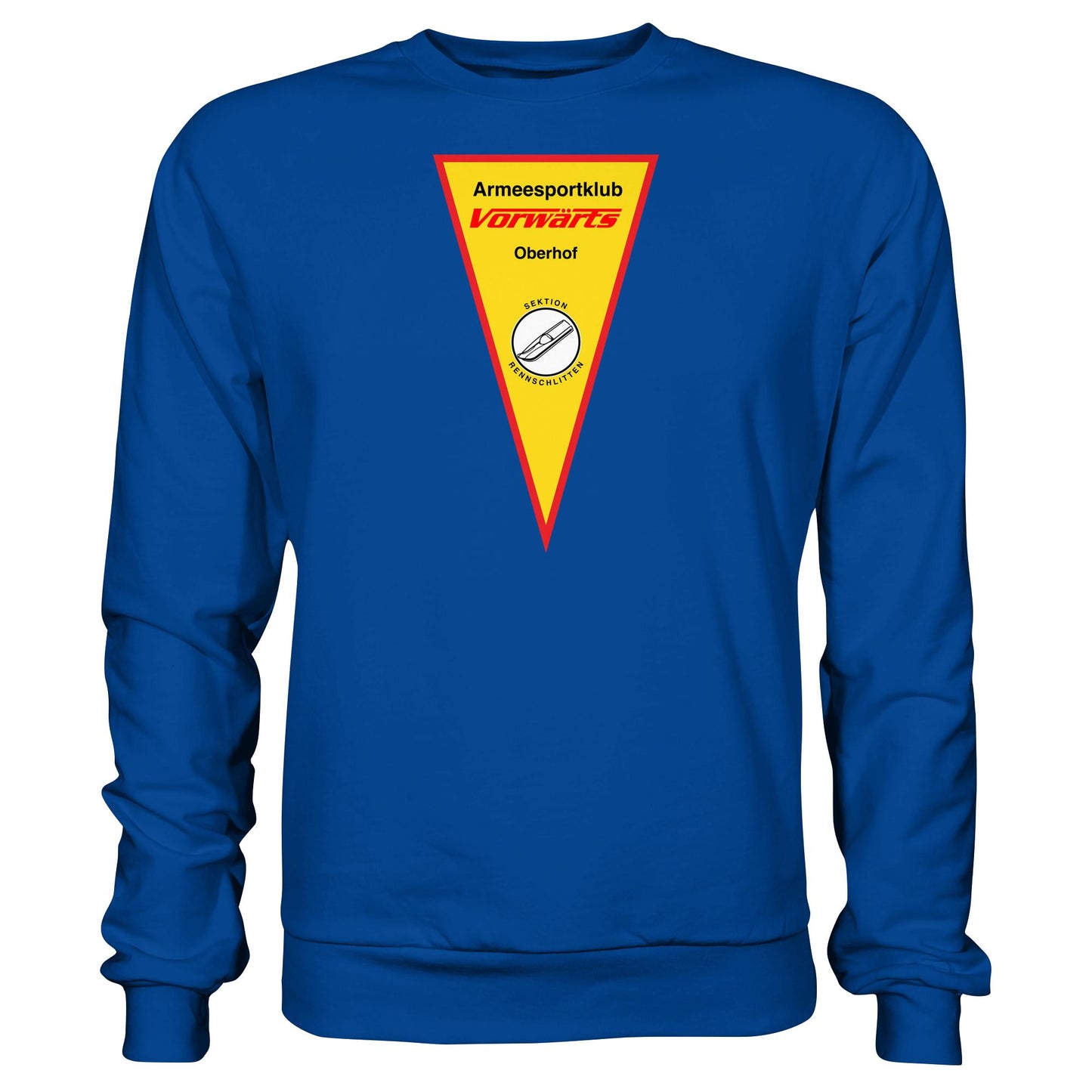 DDR Ostalgie Pullover Unisex • ARMEESPORTKLUB VORWÄRTS OBERHOF - RENNSCHLITTEN