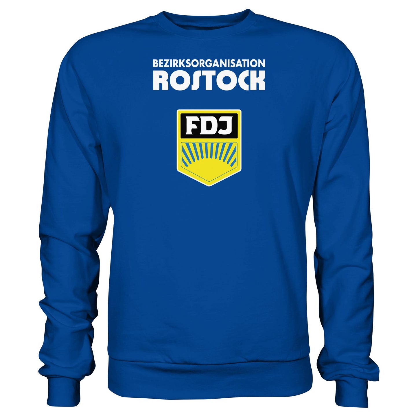DDR Ostalgie Pullover Unisex • BEZIRKSORGANISATION ROSTOCK (ORIGINAL-WIMPEL)