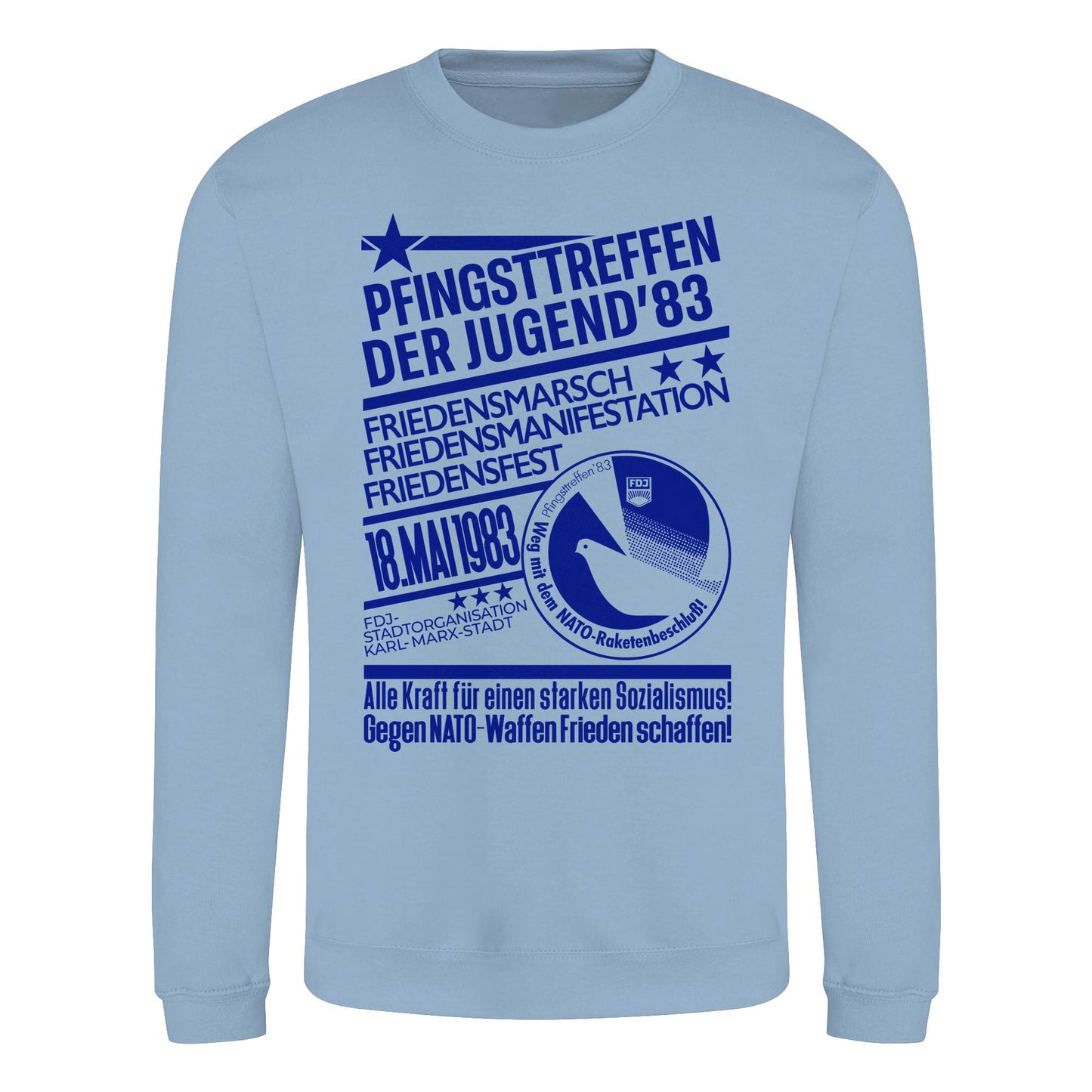 PULLOVER UNISEX • PFINGSTTREFFEN 1983 - GEGEN NATO-WAFFEN - ORIGINAL ILLUSTRATION
